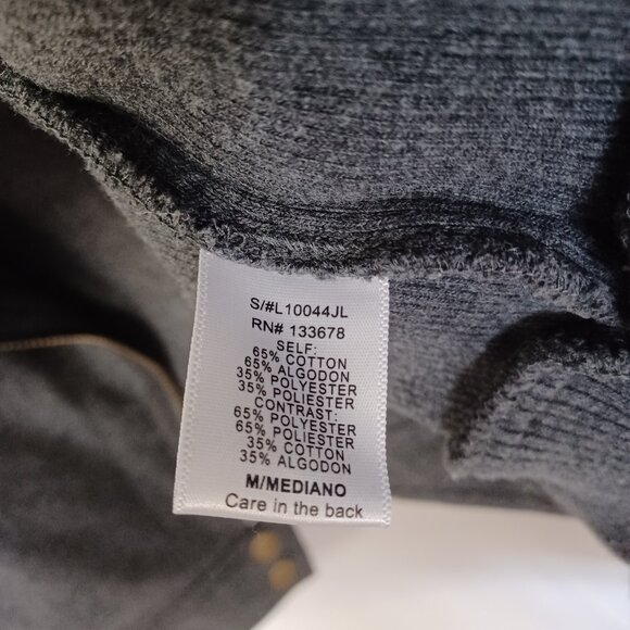 LOVE TREE Gray Cotton Blend Stretch Moto Neutral Jacket Women's Medium Coat Top - Picture 11 of 12